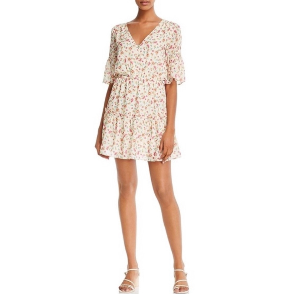 Lost + Wander Love In Bloom Floral Dress Flounce Hem